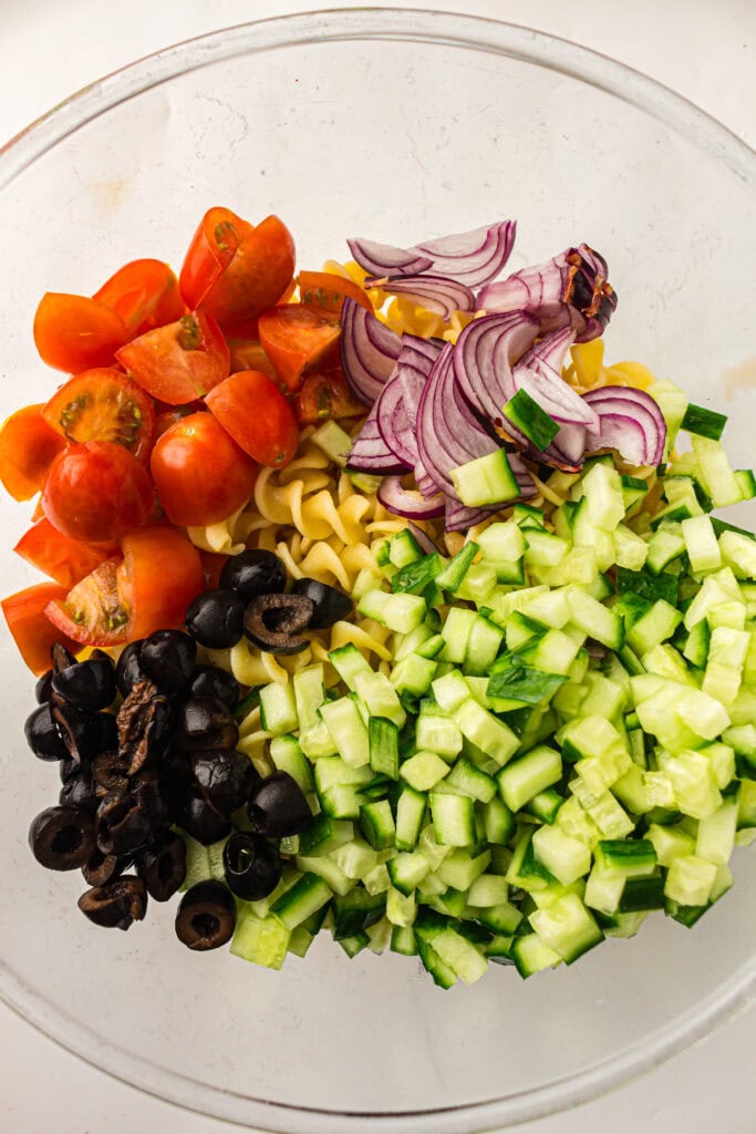Greek Pasta Salad Process Photo