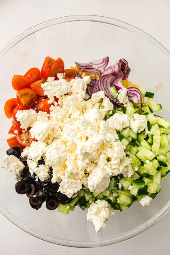 Greek Pasta Salad Process Photo