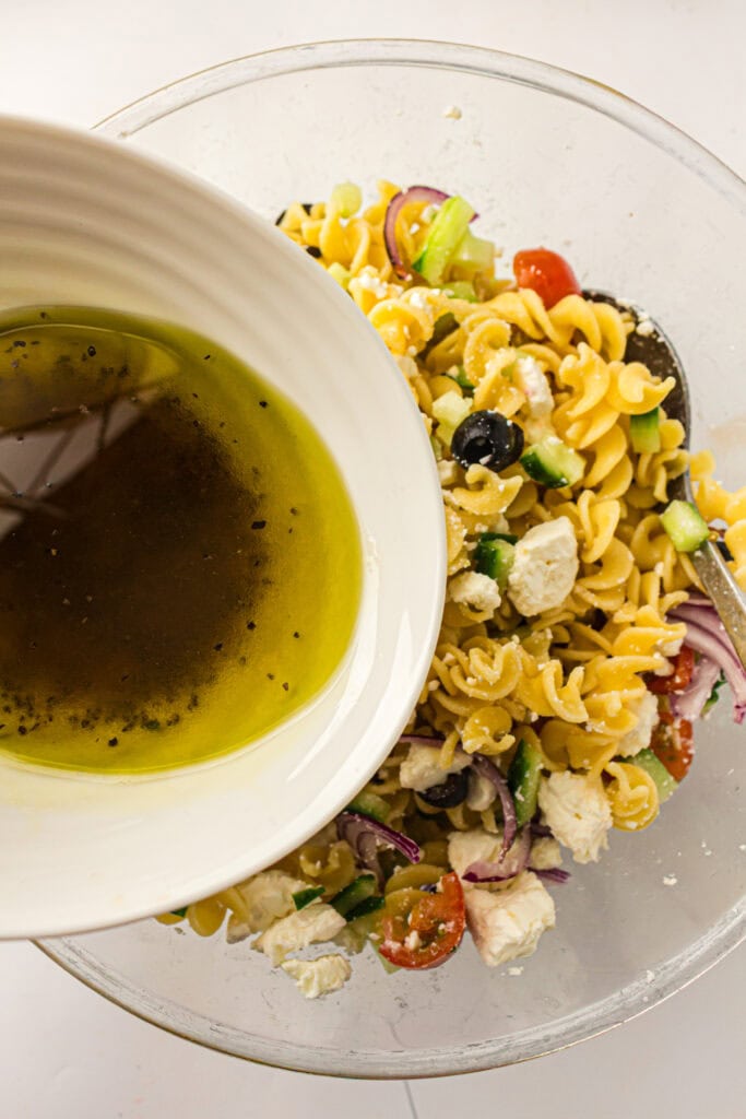 Greek Pasta Salad Process Photo