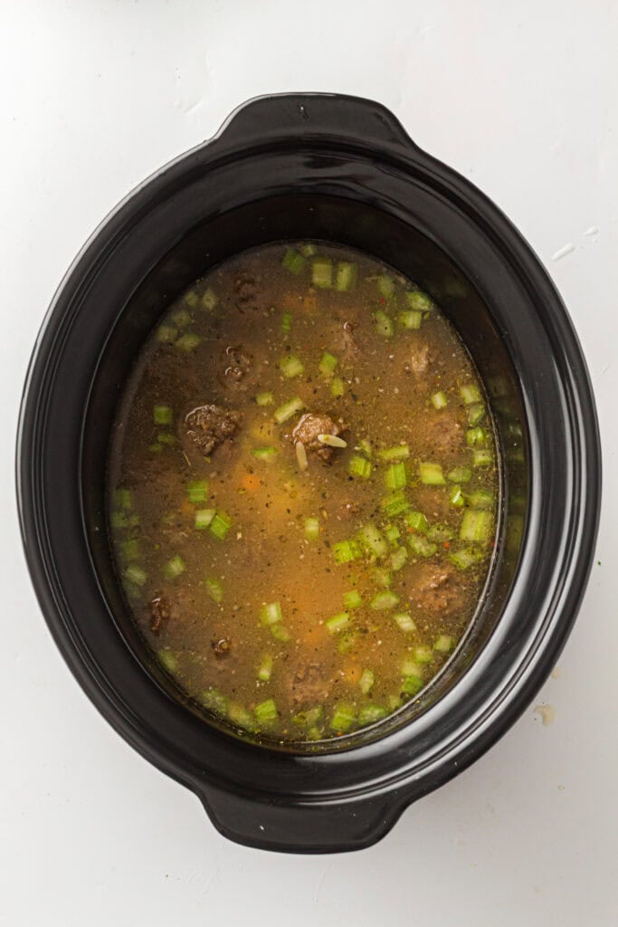 Slow Cooker Italian Wedding Soup Process Photo