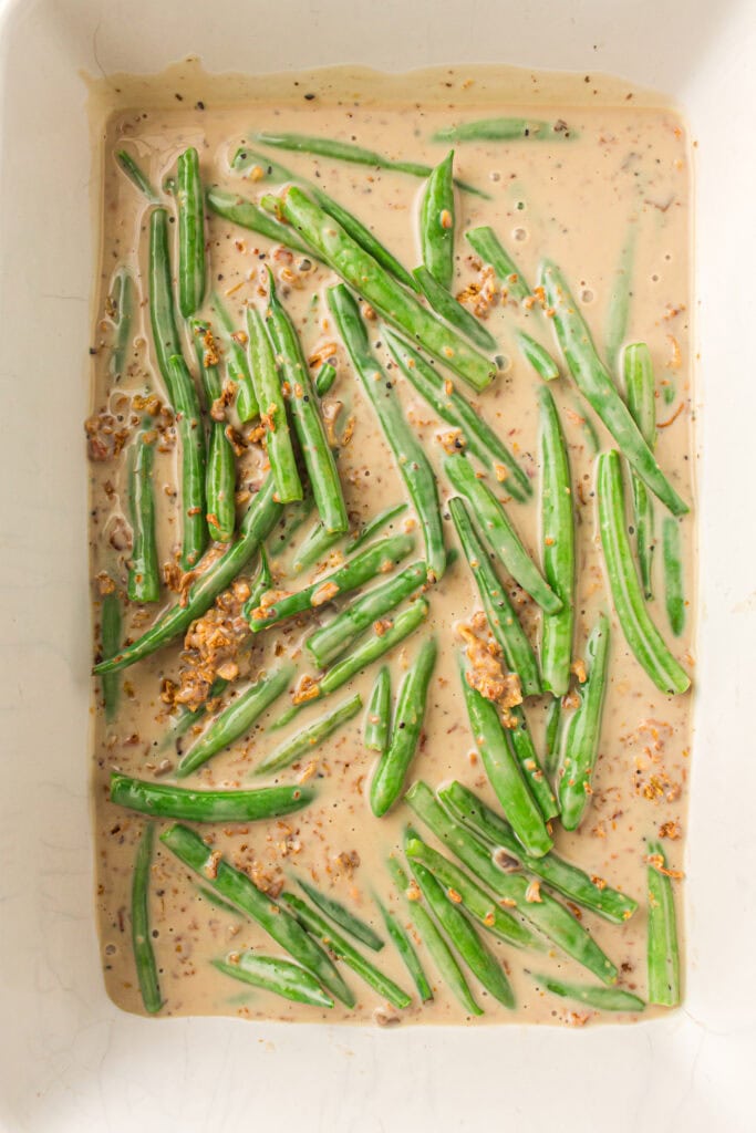 Green Bean Casserole Process Photo