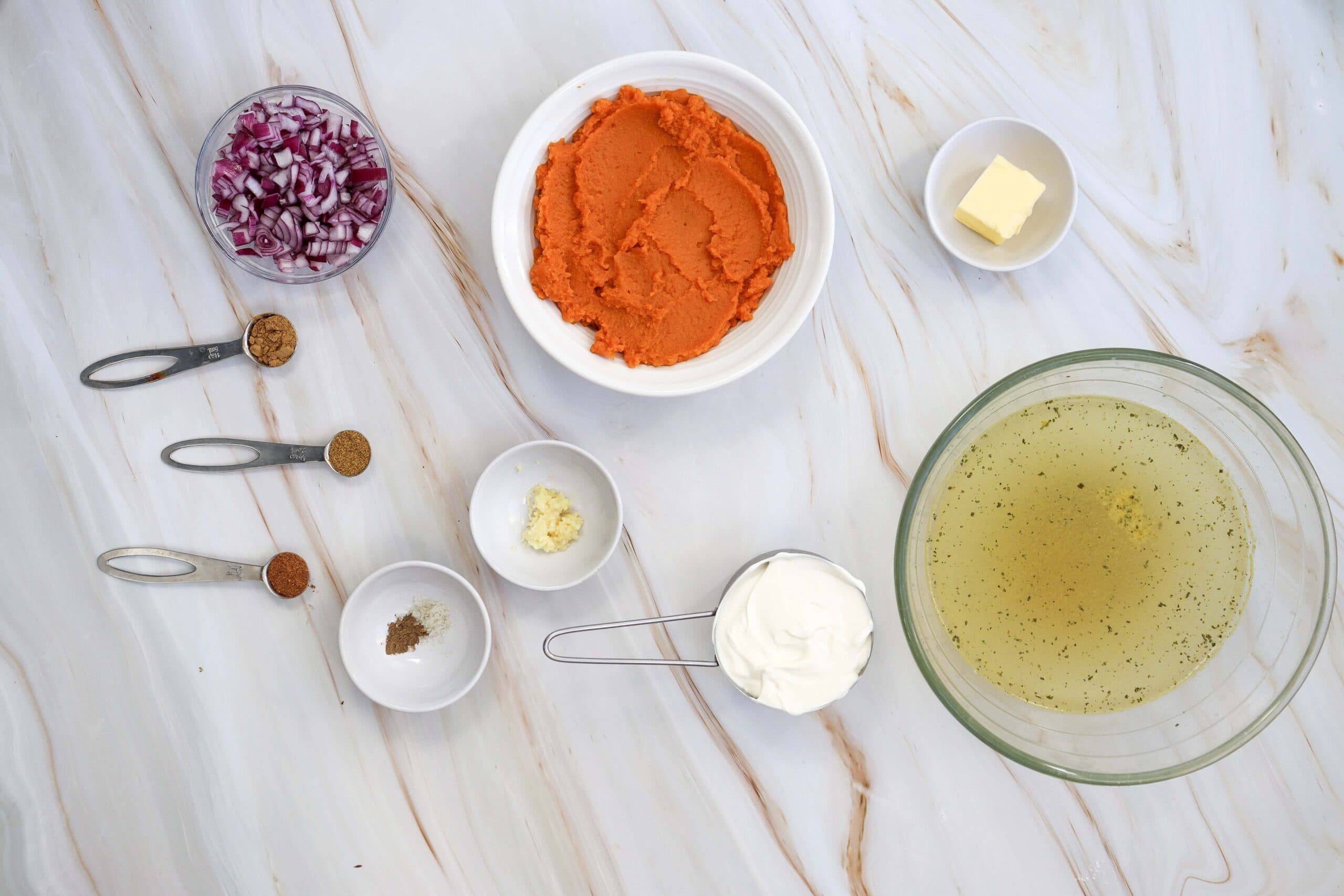 Creamy Pumpkin Soup Process Ingredients