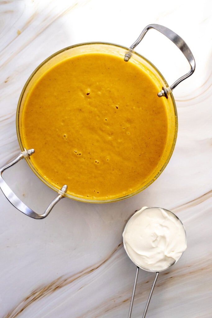 Creamy Pumpkin Soup Process Photo