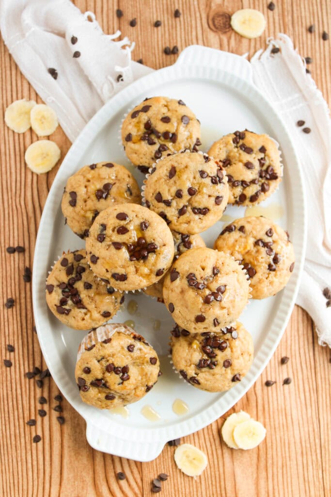 Chocolate Chip & Banana Pancake Muffins Process Photo