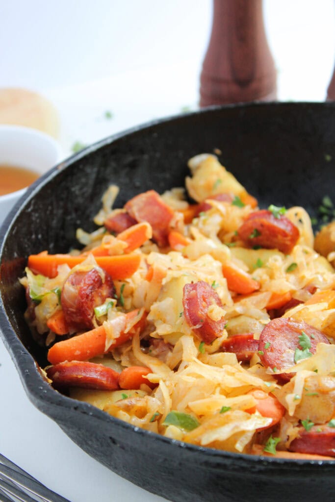 Sausage, Cabbage, and Potato Skillet process Photo