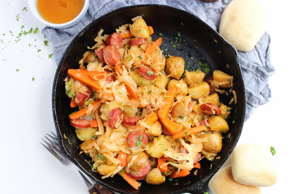 Sausage, Cabbage, and Potato Skillet