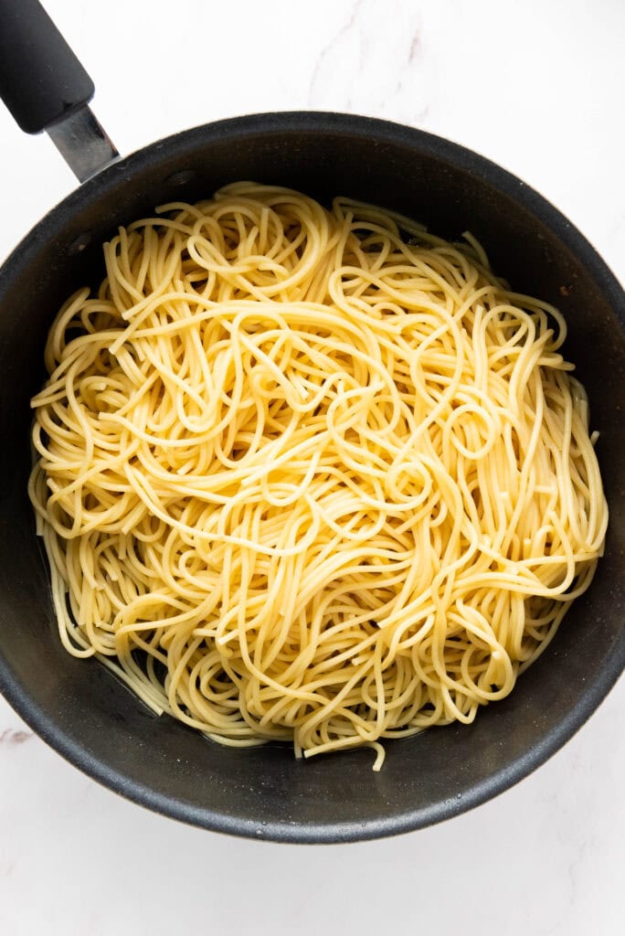 Spaghetti Carbonara Process Photo
