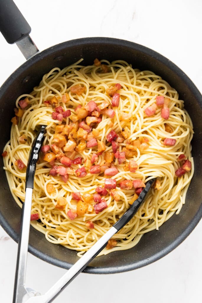 Spaghetti Carbonara Process Photo