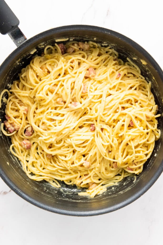Spaghetti Carbonara Process Photo