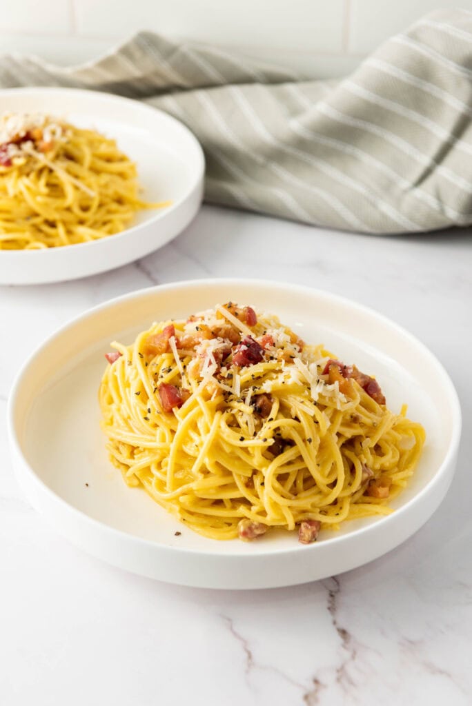 Spaghetti Carbonara Process Photo
