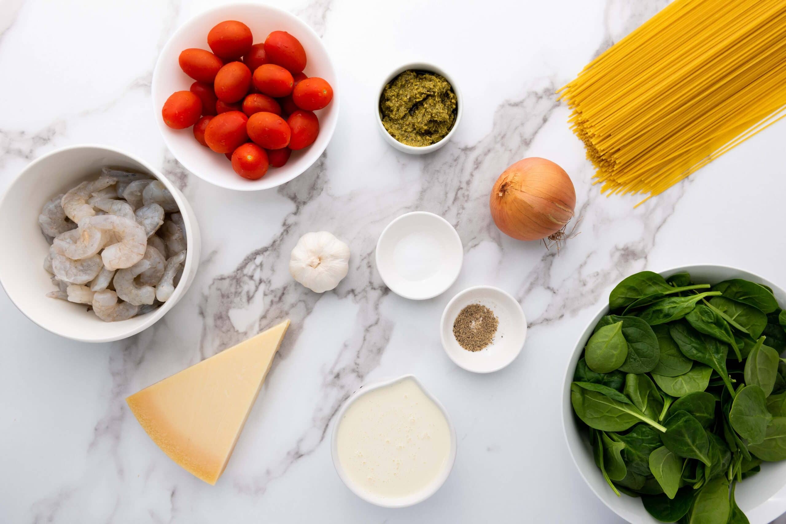 Spaghetti Scampi e Spinaci