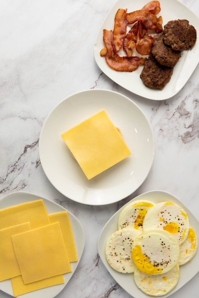 Freezer Breakfast Sandwiches Process Photo