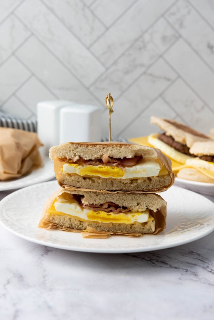 Freezer Breakfast Sandwiches Process Photo