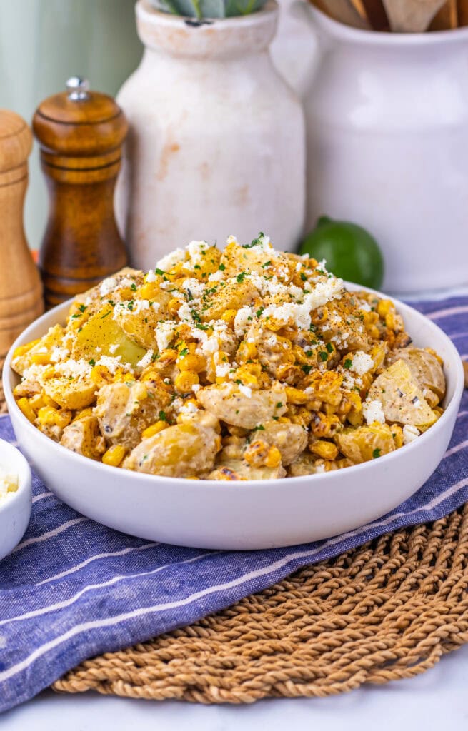 Loaded Street Corn Potato Salad Process Photo