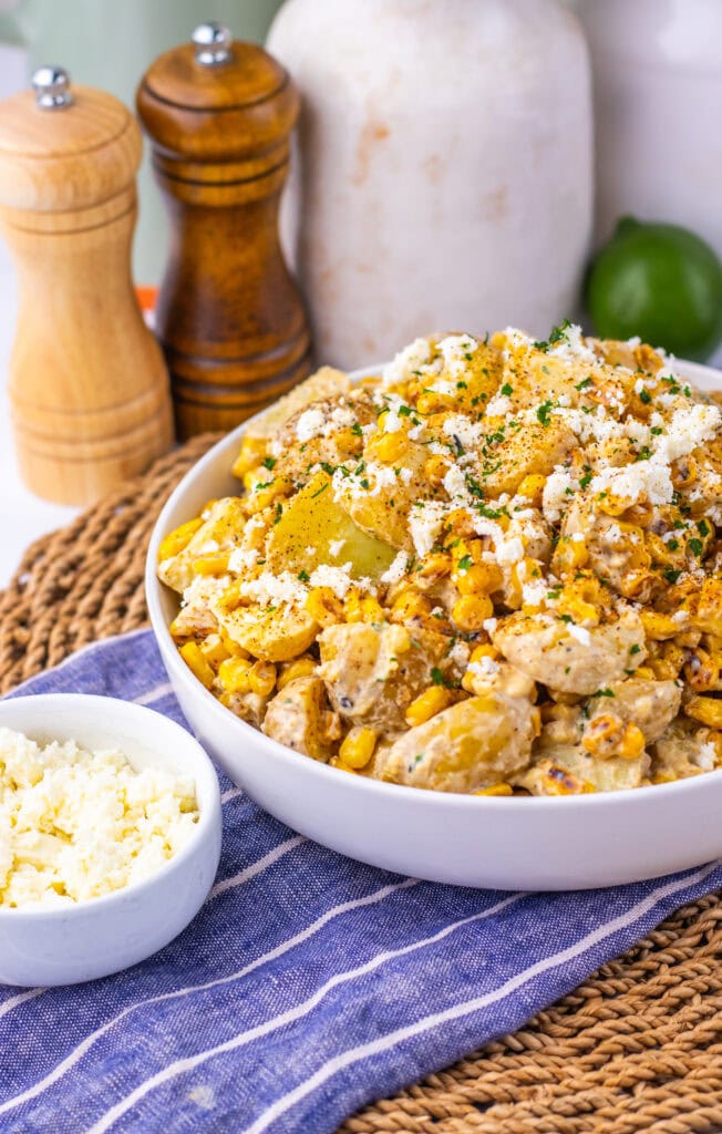 Loaded Street Corn Potato Salad Process Photo