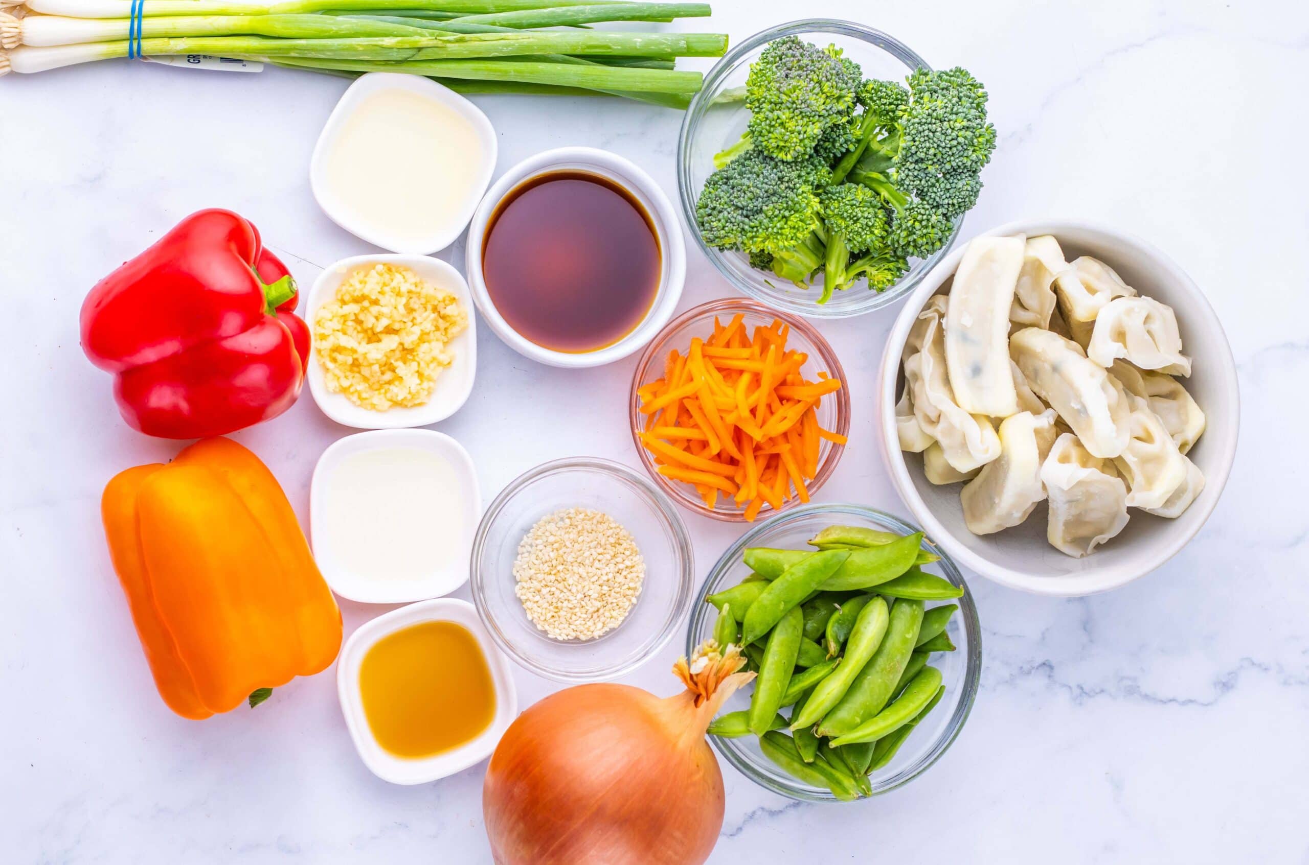 Potsticker Stir Fry Process Ingredients