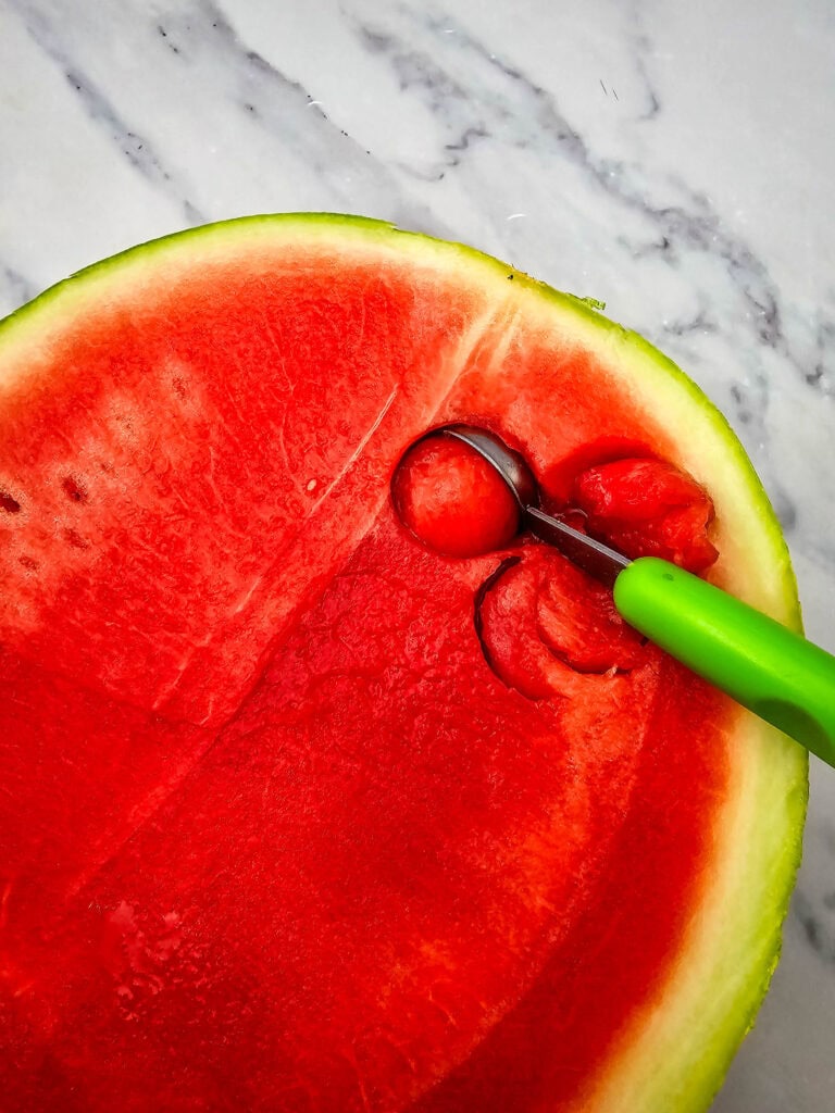 Watermelon Prosciutto Skewers Process Photo
