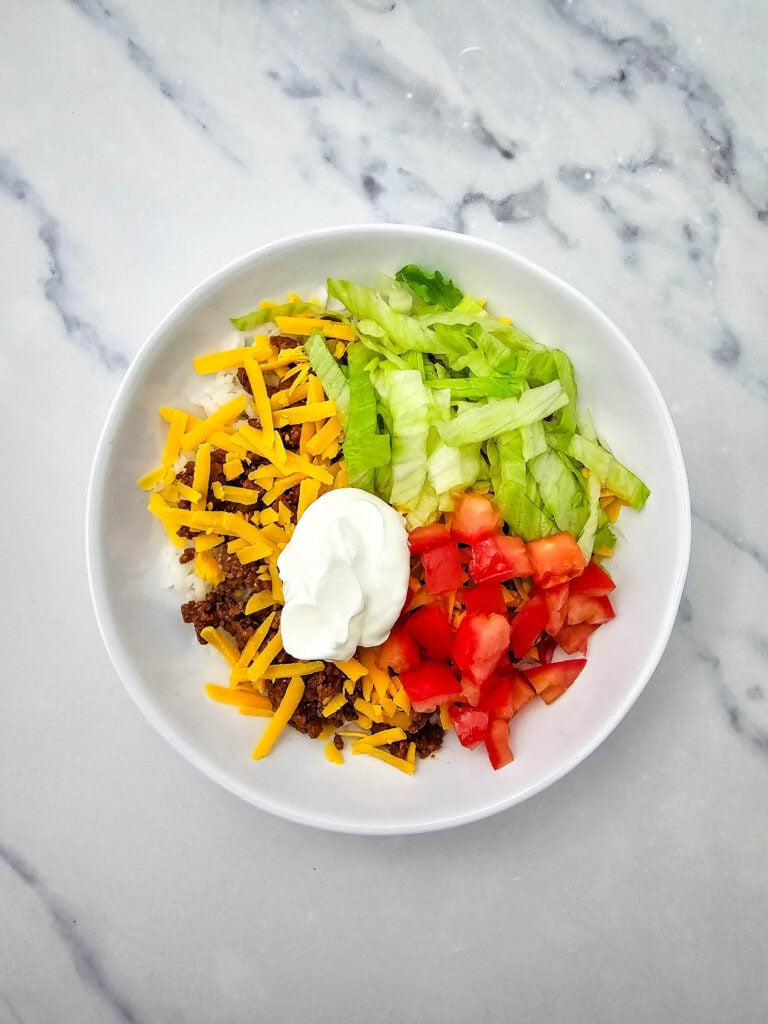 Taco Bowl Process Photo