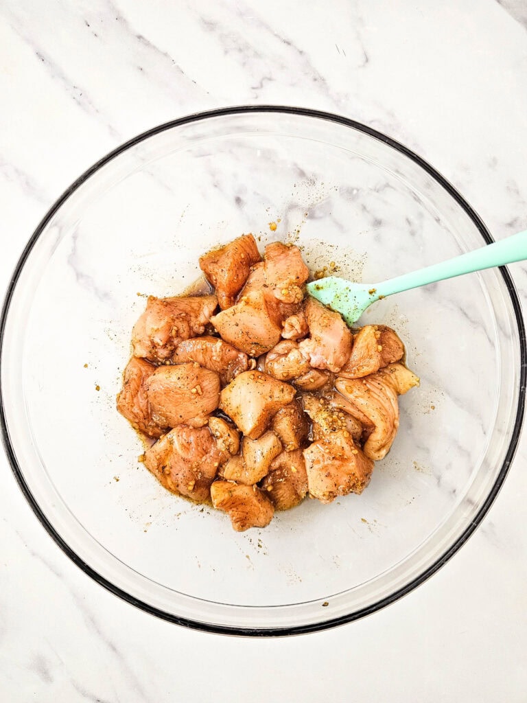 Sheet Pan Chicken Kabobs Process Photo