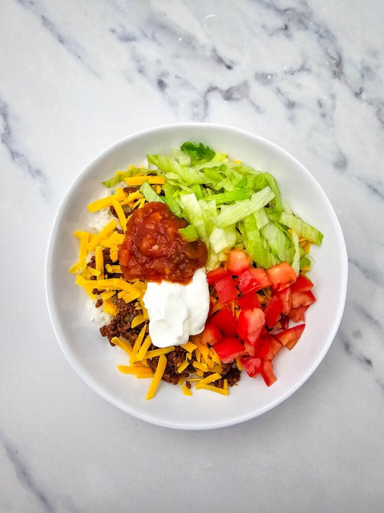 Taco Bowl Process Photo