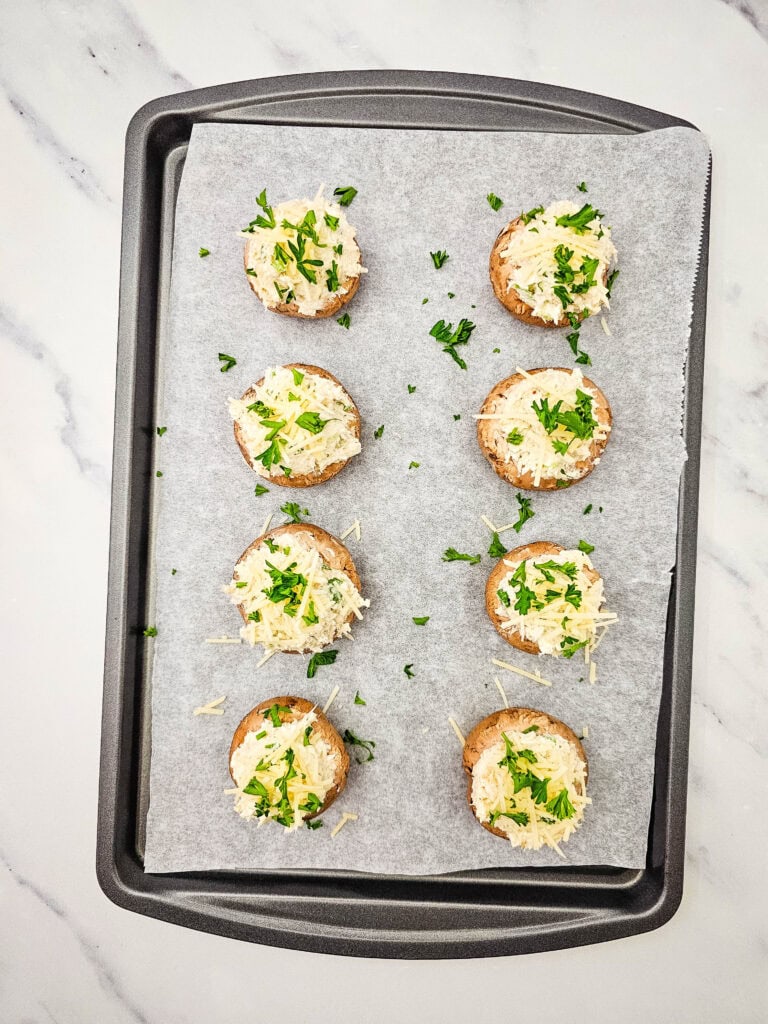 Crab Stuffed Mushrooms Process Photo