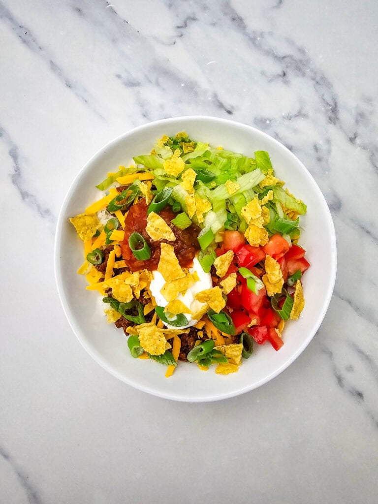 Taco Bowl Process Photo