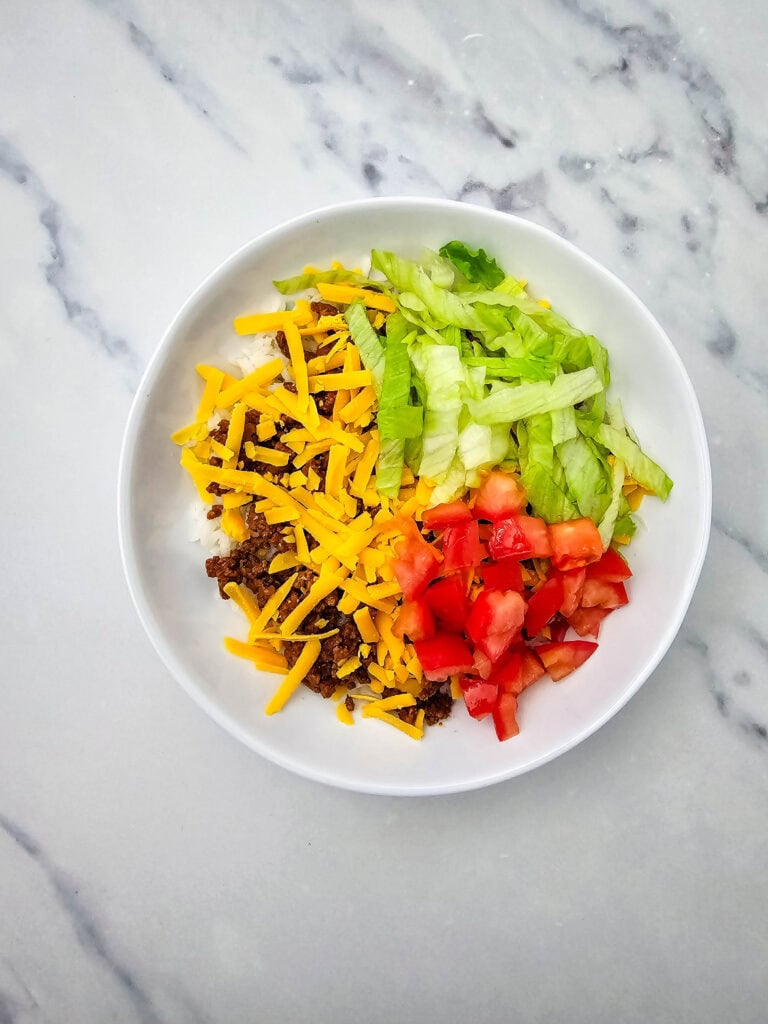 Taco Bowl Process Photo