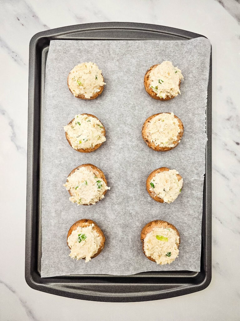 Crab Stuffed Mushrooms Process Photo