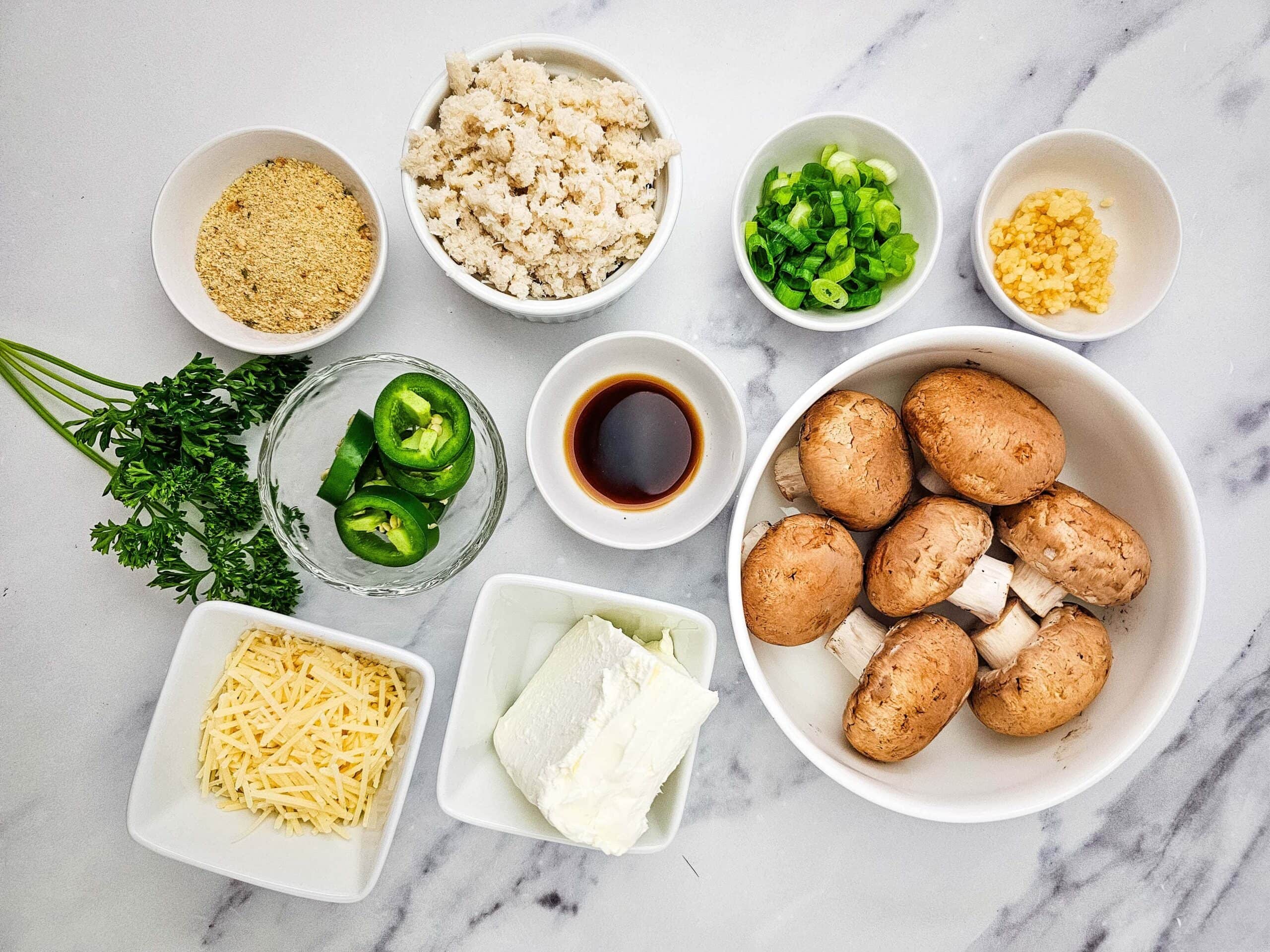Crab Stuffed Mushrooms Process Ingredients