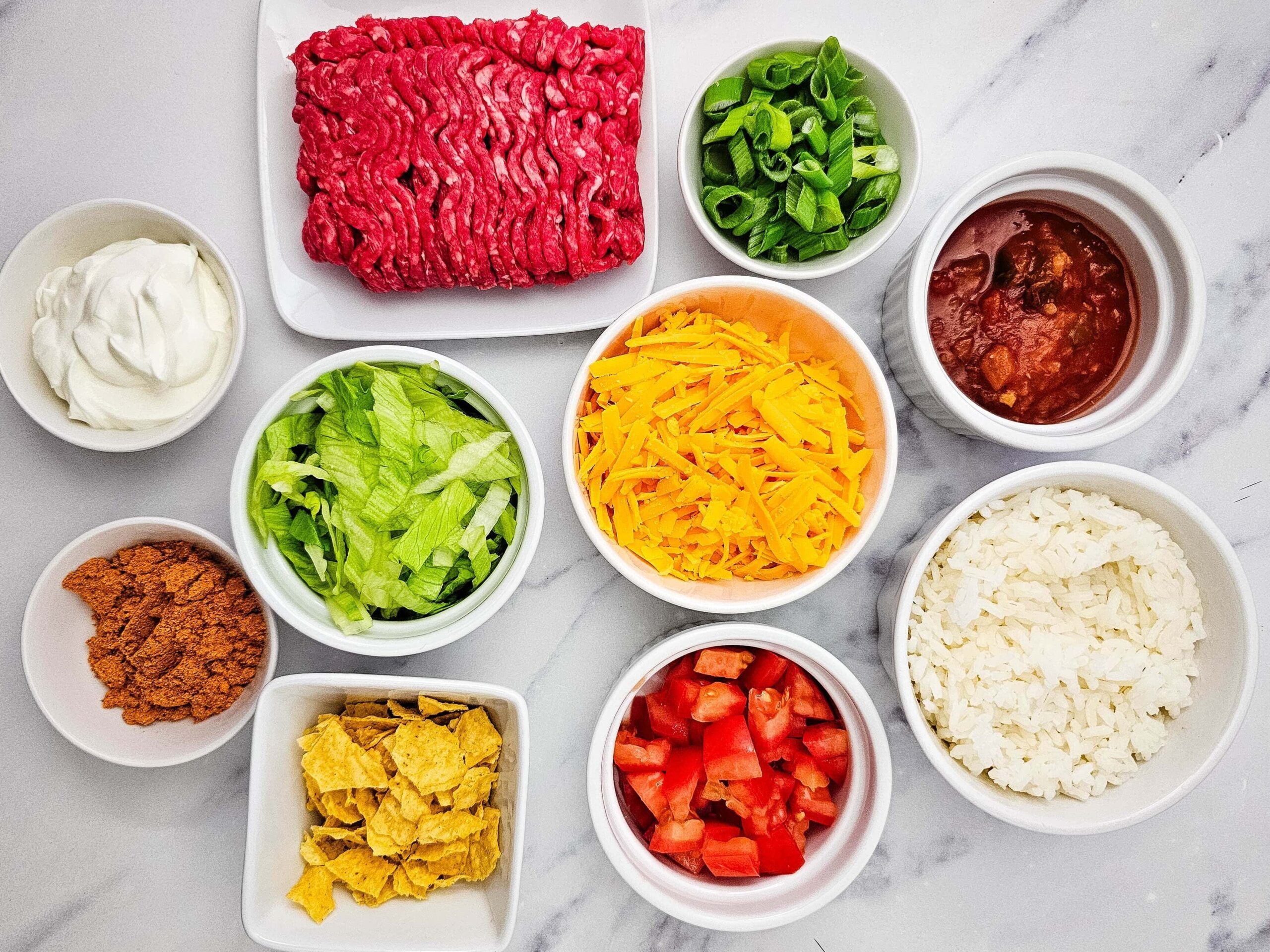 Taco Bowl Process Ingredients