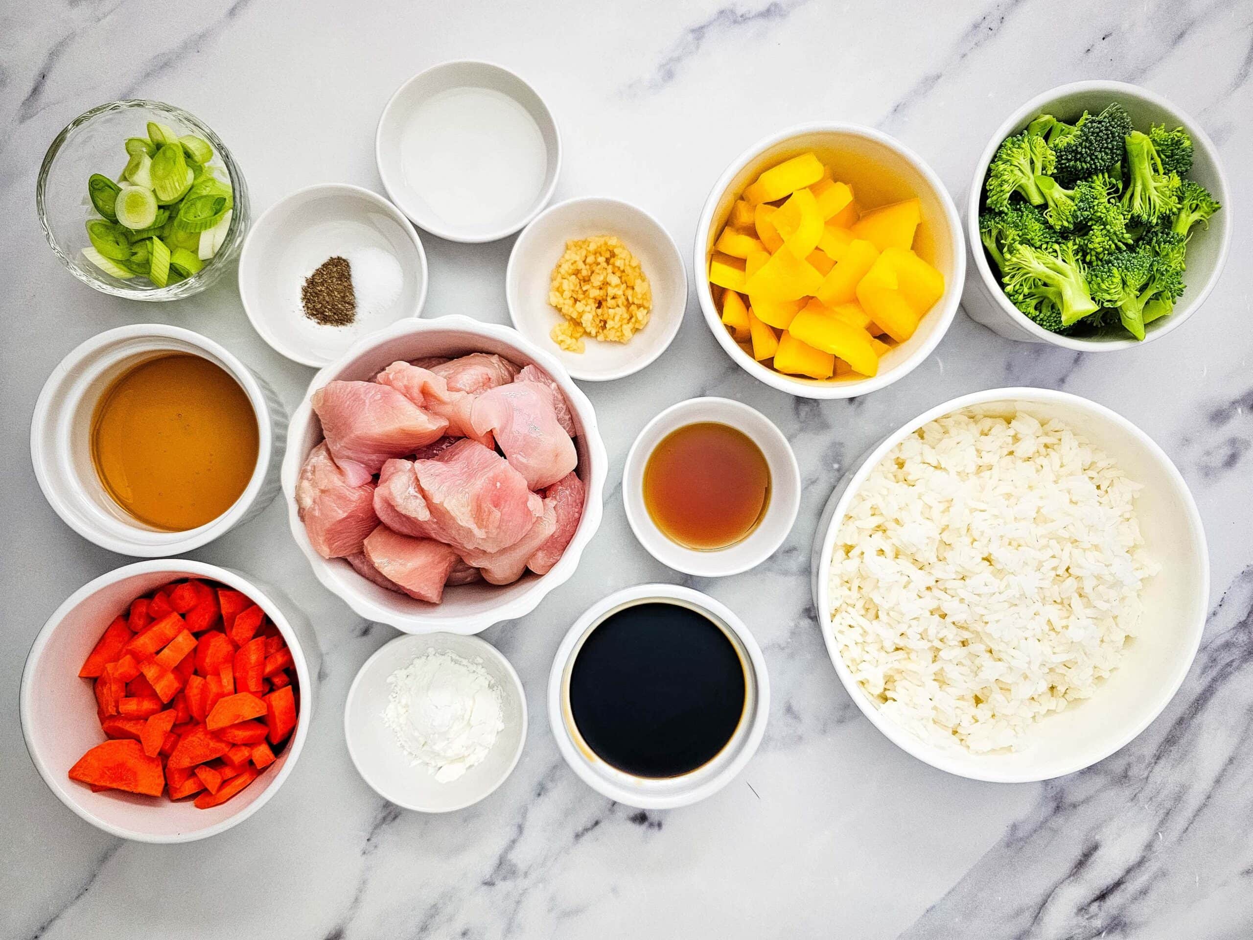Teriyaki Chicken and Rice Bowl Process Ingredients