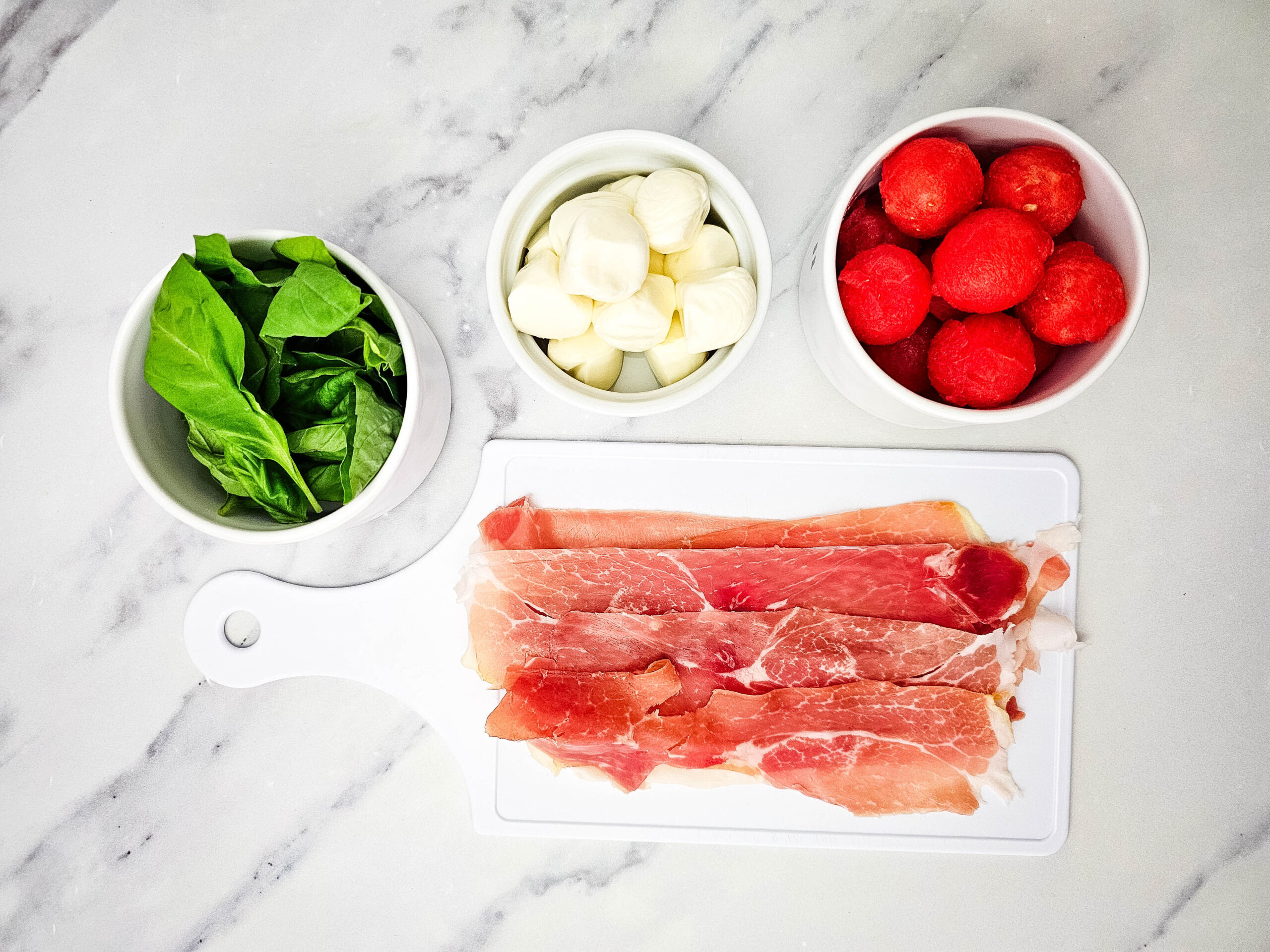 Watermelon Prosciutto Skewers Process Ingredients