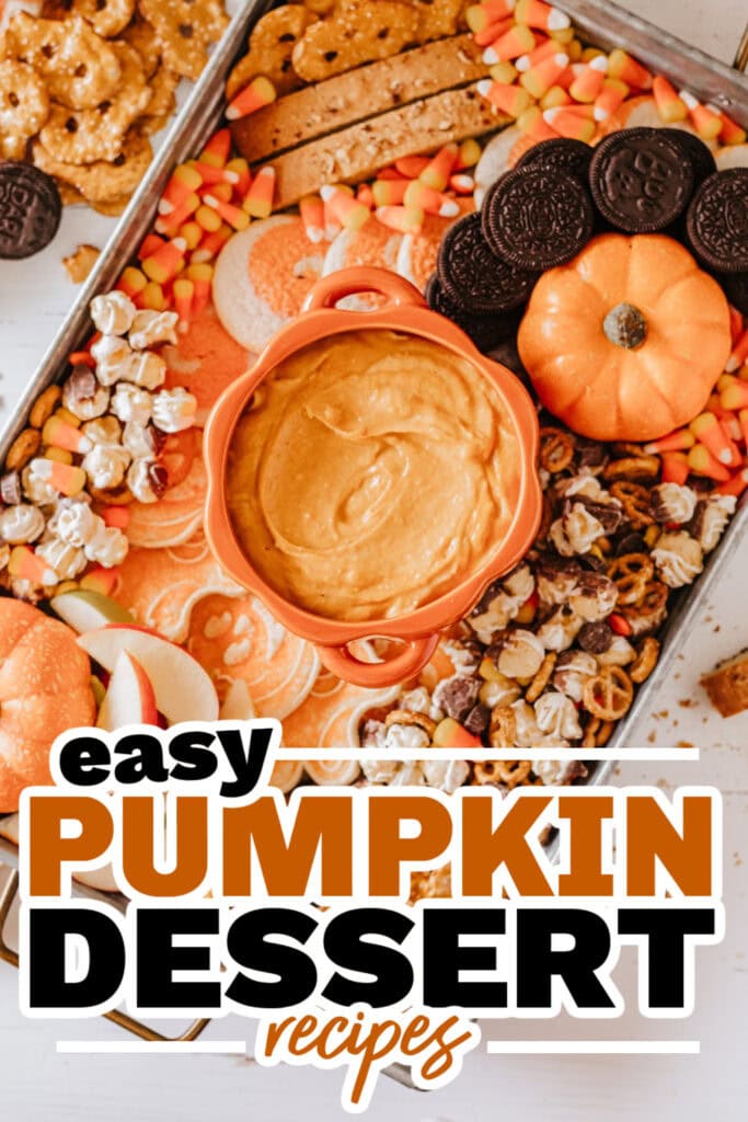 Pumpkin Dessert Recipes-Fall Charcuterie Board + Pumpkin Pie Dip