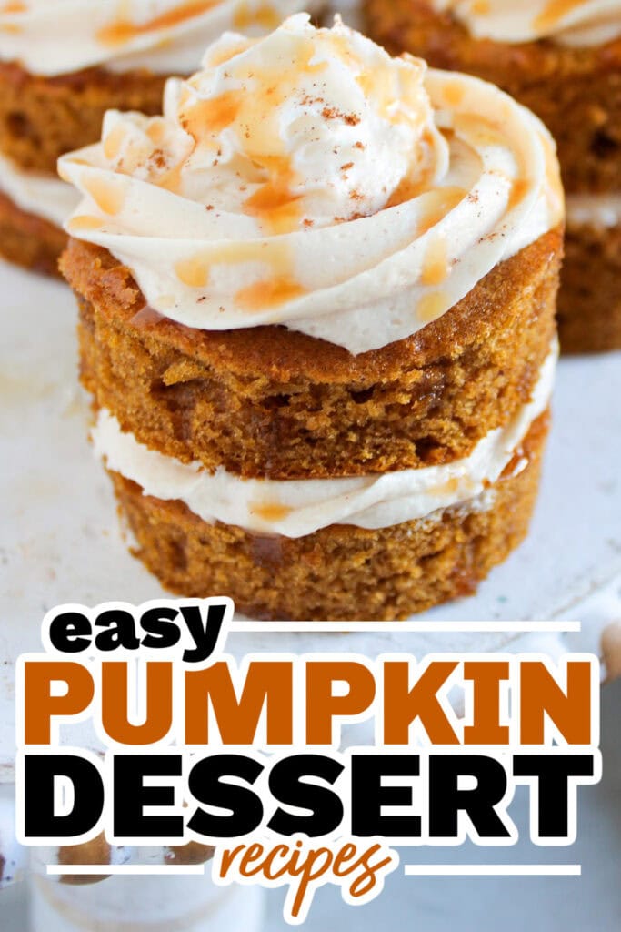 Pumpkin Dessert Recipes-Individual Mini Pumpkin Cakes