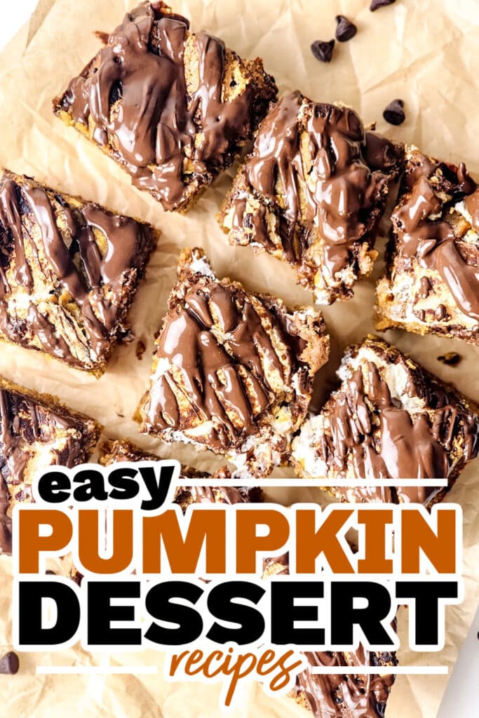 Pumpkin Dessert Recipes-Pumpkin S’mores Bars