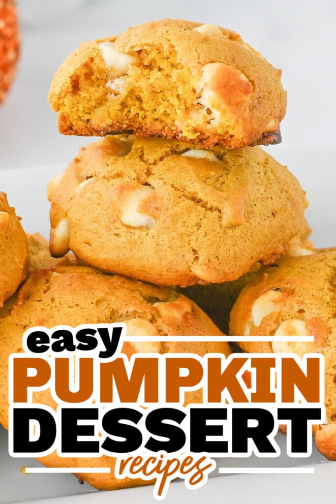 Pumpkin Dessert Recipes-Pumpkin White Chocolate Chip Cookies