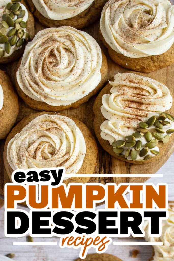 Pumpkin Dessert Recipes-Soft Pumpkin Cookies with Cream Cheese Frosting