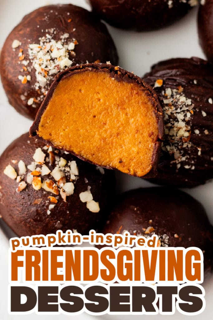 Pumpkin-Inspired Friendsgiving Dessert- Dark Chocolate Pumpkin Truffles