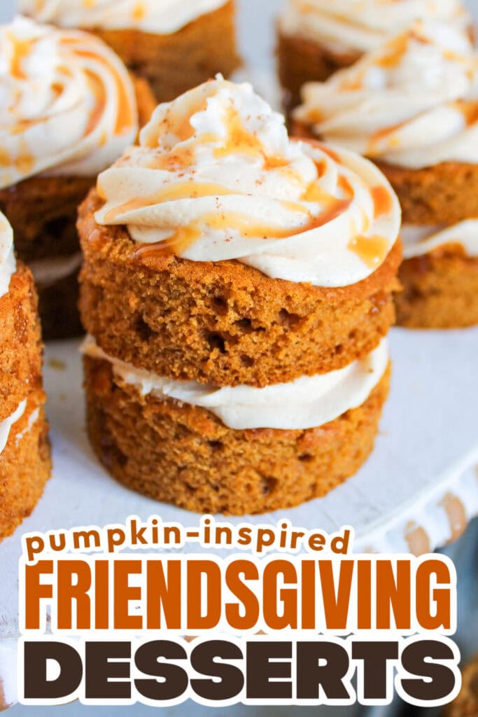 Pumpkin-Inspired Friendsgiving Dessert- Mini Pumpkin Cakes