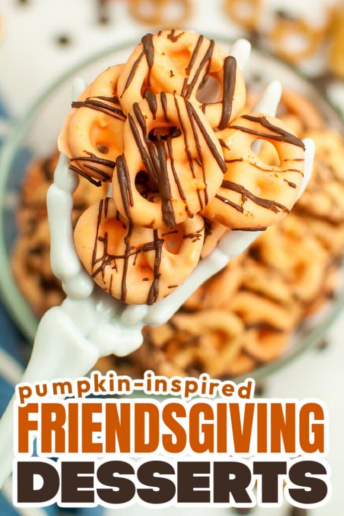 Pumpkin-Inspired Friendsgiving Dessert- Pumpkin Spice Chocolate Dipped Pretzels