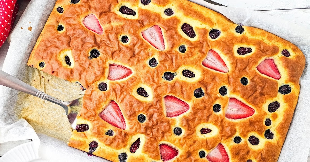 Berrypan Sheet Pan Berry Pancakes - Bite-Sized Bash