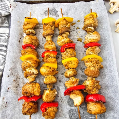 Sheet Pan Chicken Kabobs Process Photo