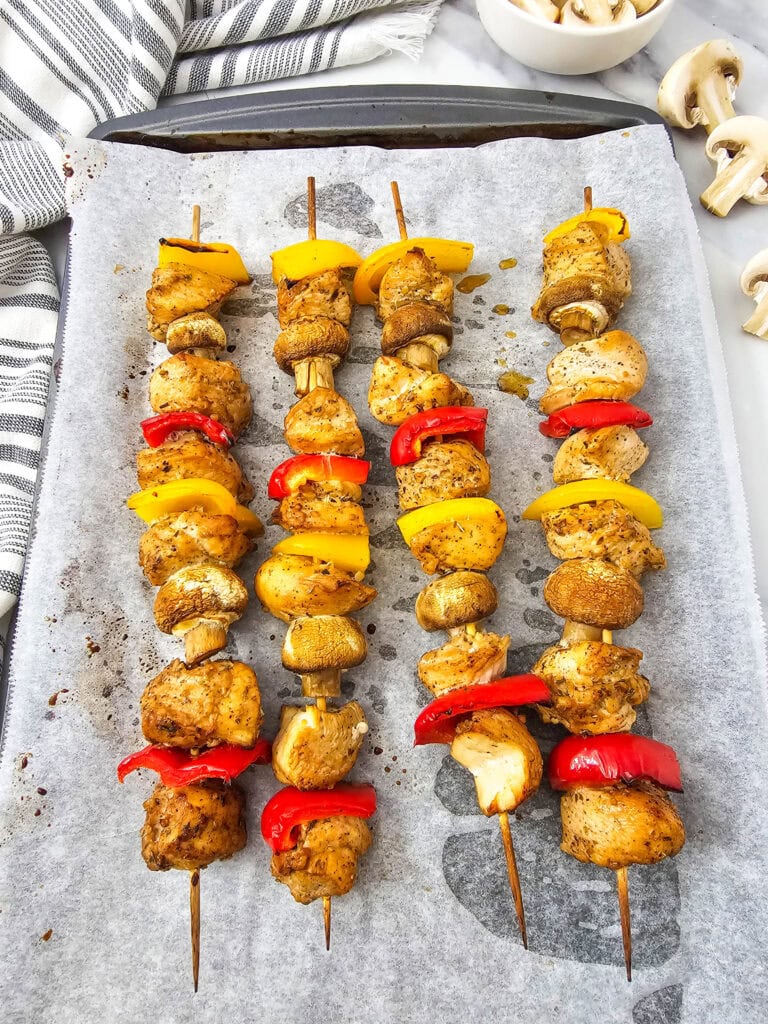 Sheet Pan Chicken Kabobs Process Photo