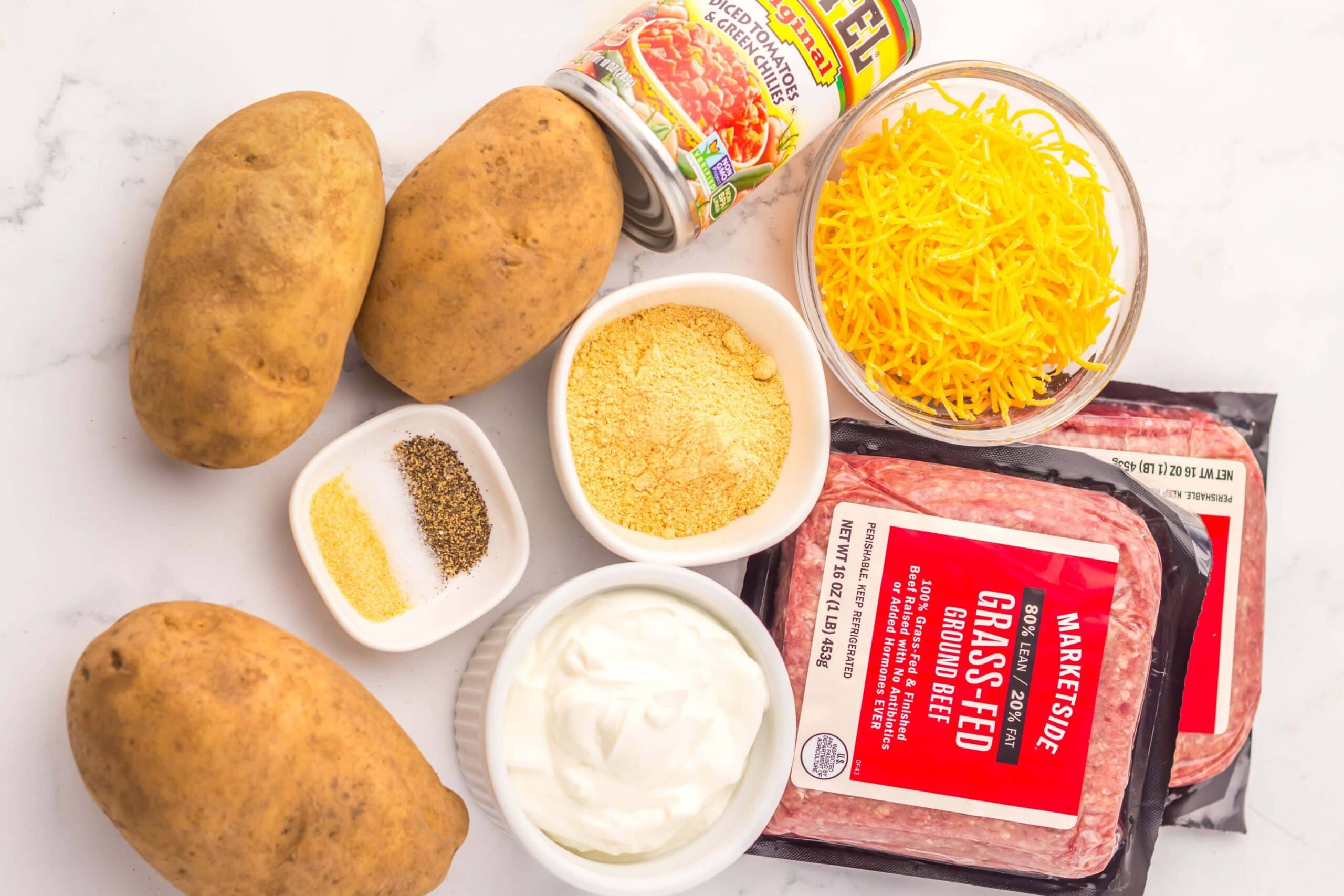 Slow Cooker Cheesy Taco Potato Casserole Process Ingredients