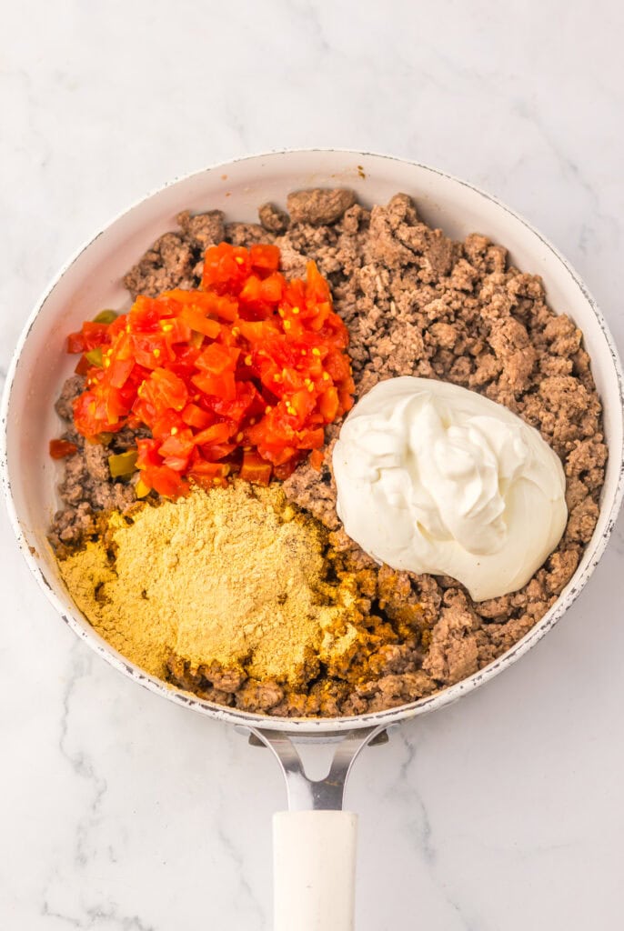 Slow Cooker Cheesy Taco Potato Casserole Process Photo