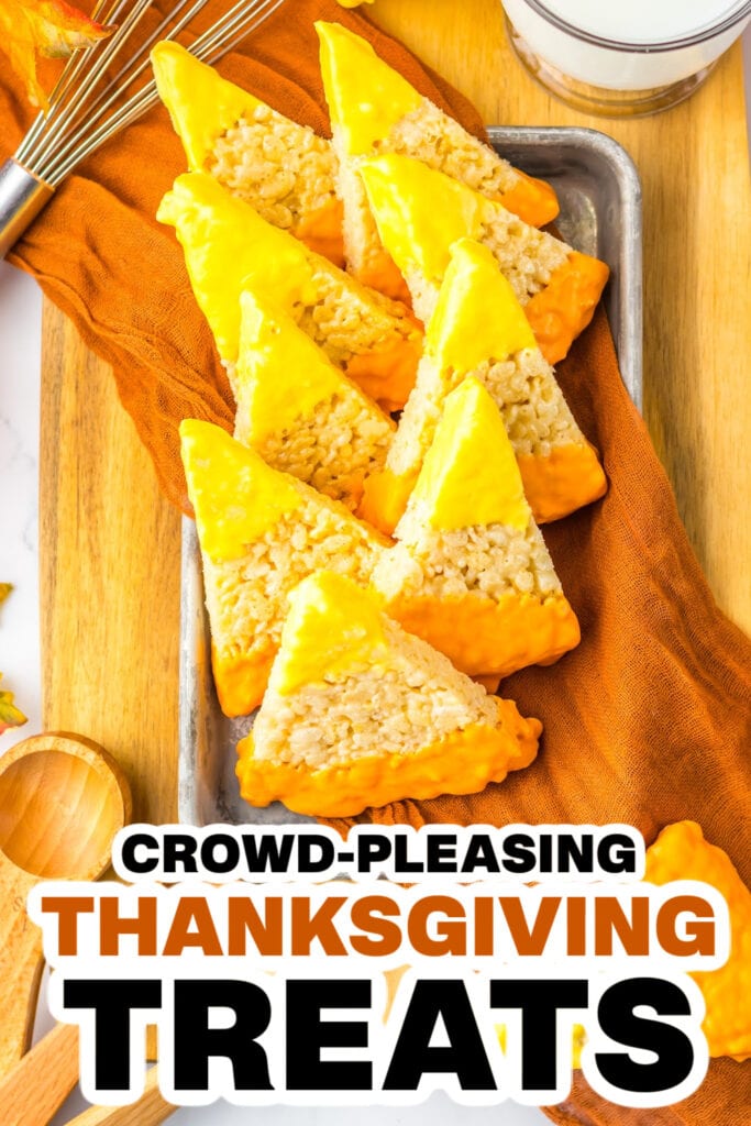 Thanksgiving Themed Treats- Candy Corn Rice Krispies