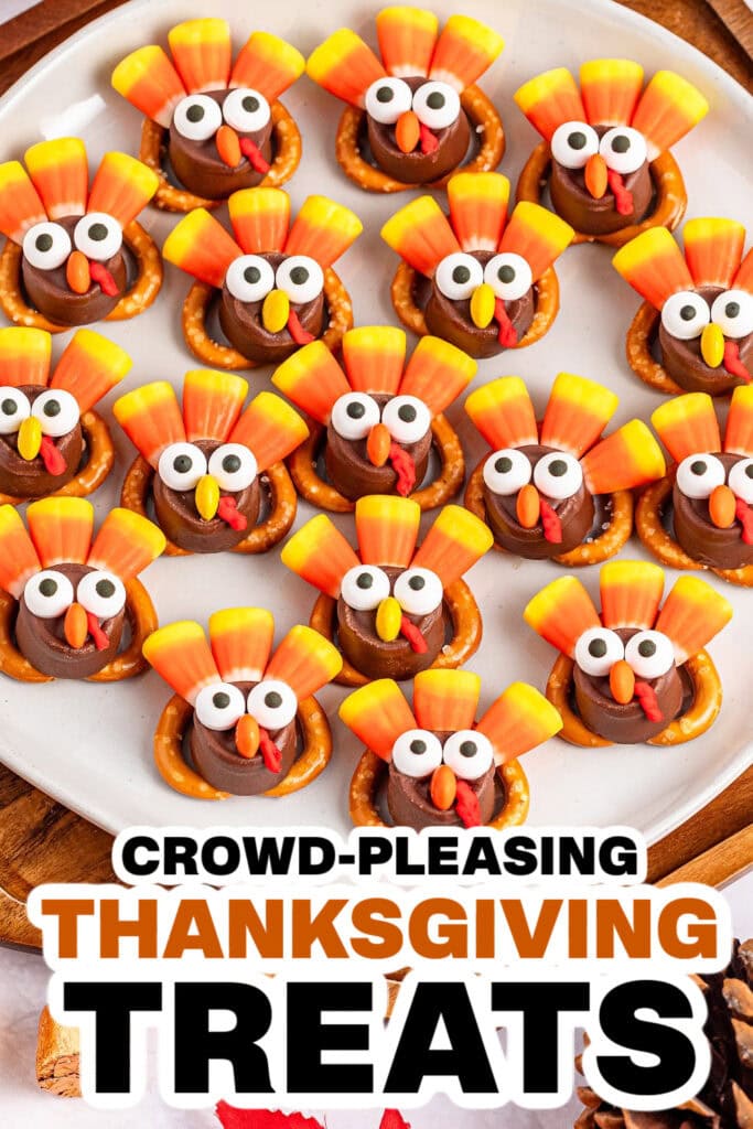 Thanksgiving Themed Treats- Rolo Pretzel Turkeys