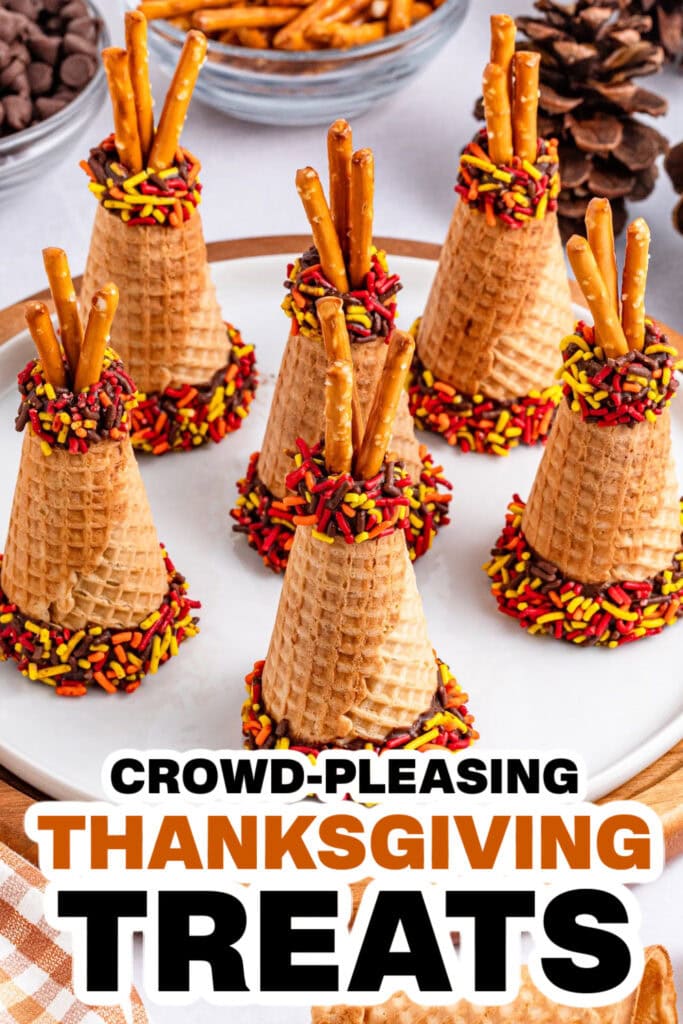 Thanksgiving Themed Treats- Sugar Cone Teepees
