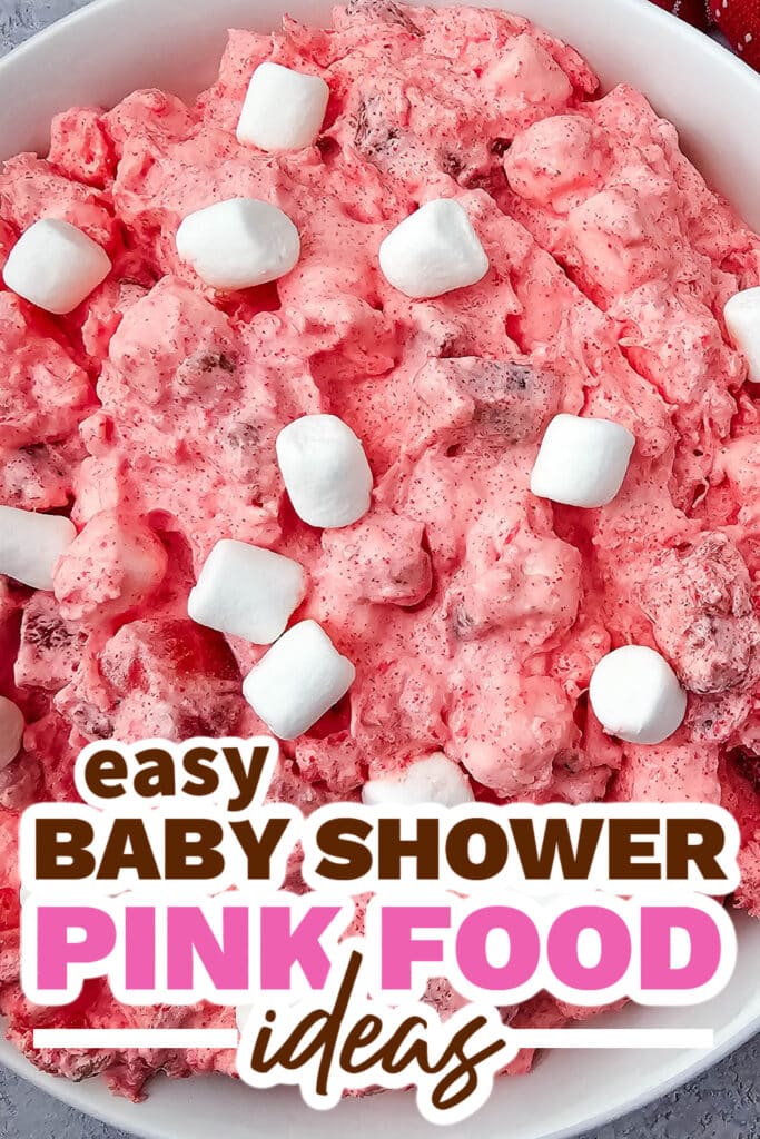 baby shower pink food - Fresh Strawberry Fluff Salad
