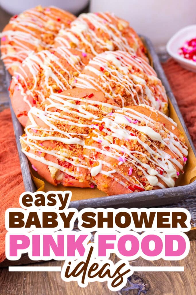 baby shower pink food - Soft Strawberry Crunch Cake Cookies